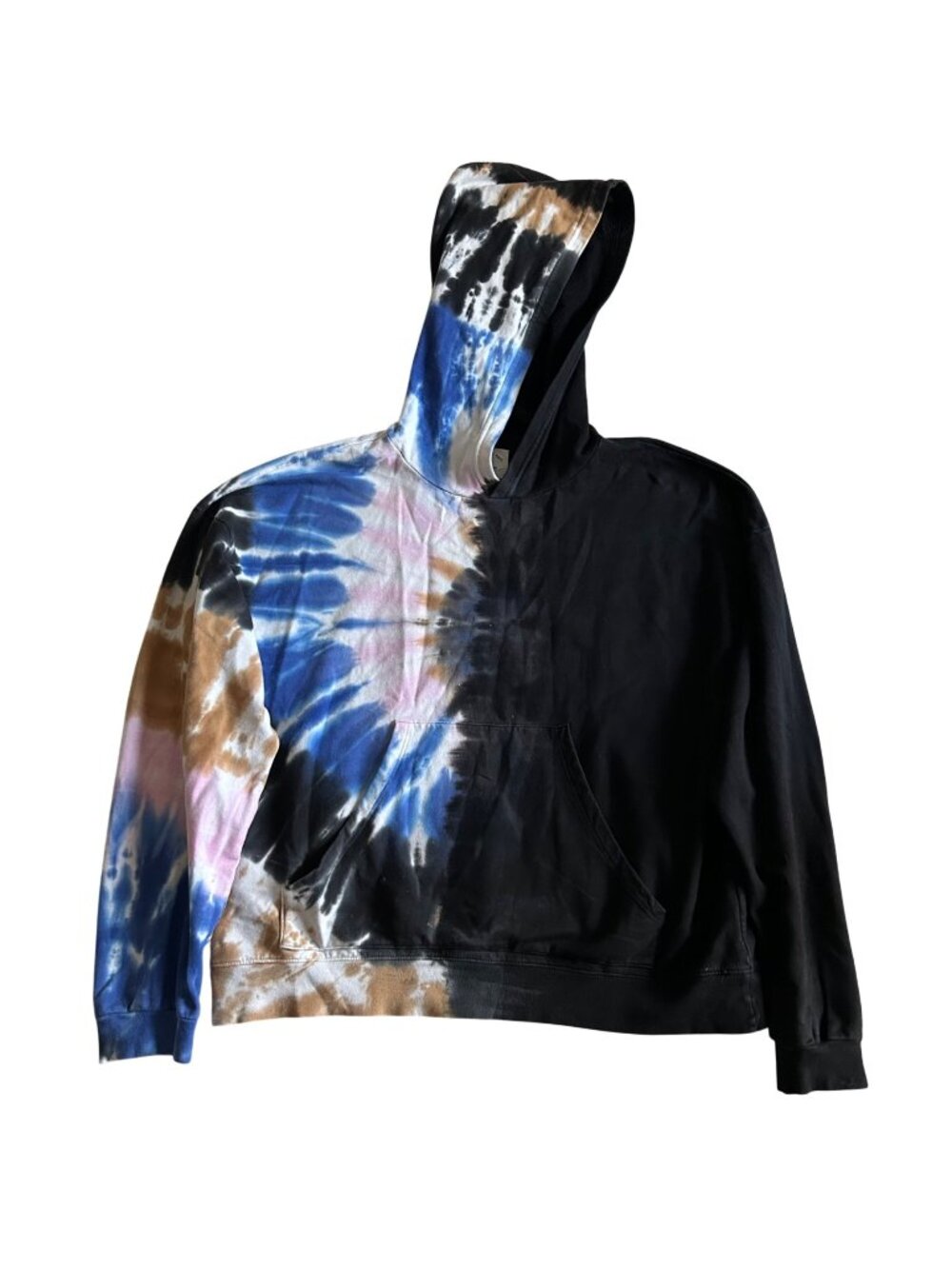 Electric & Rose Womens Sz Medium Tie-Dye Hoodie Black & Multicolor